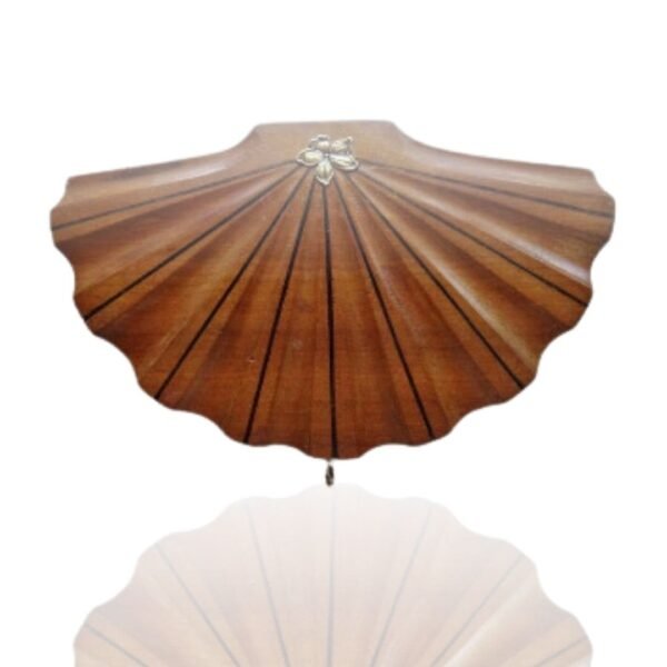 Fan shaped wooden jewellery box with key